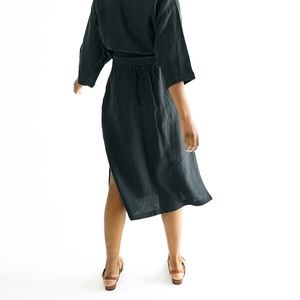 Two Days Off Linen Koto Skirt - Black Size L